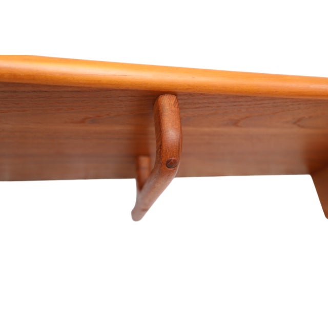 Brown Danish Hat Rack in Teak with Shelf and Hooks, 1960s For Sale - Image 8 of 11