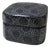 Vintage Soapstone Trinket Box Lidded Black White For Sale