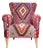 Classic Kilim Upholstered Wingback Armchair, Vintage Boho Vibes For Sale