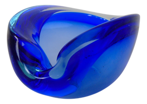 Blue Sommerso Murano Glass Ashtray, Italy, 1960s