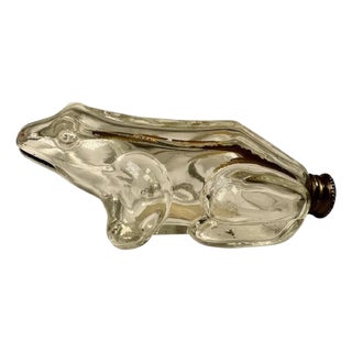 Vintage Frog Figural Glass Perfume Bottle, c. 1930s For Sale