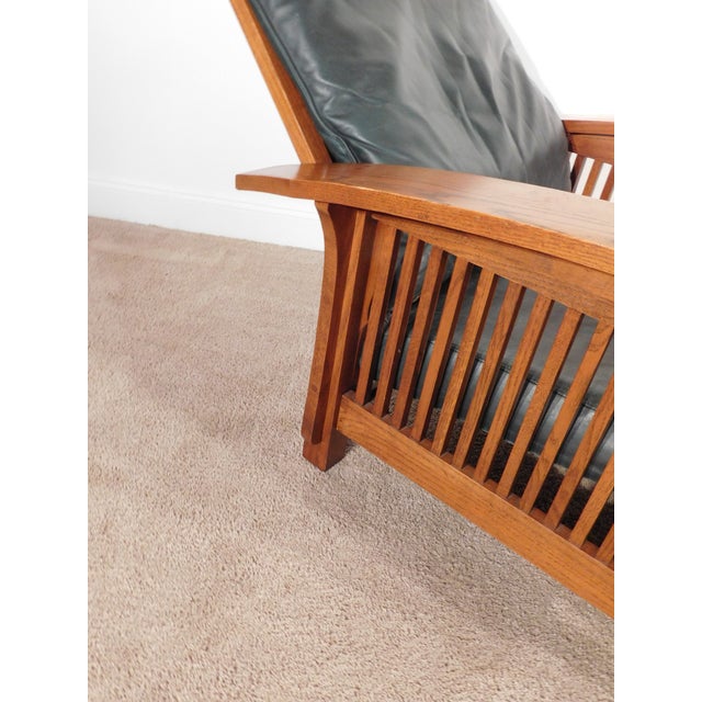 Kimball Antique Style Mission Prairie Arts & Crafts Oak Morris Chair & Ottoman For Sale - Image 9 of 18