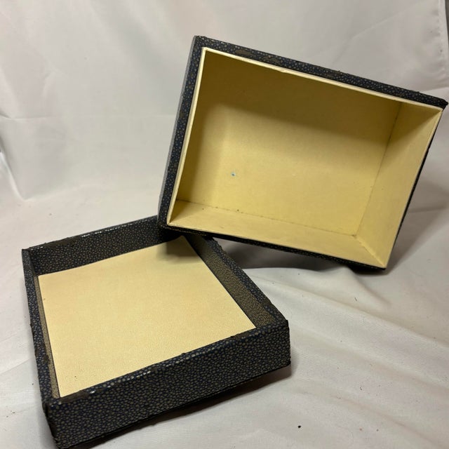 1920s Early 20th Century Genuine Shagreen Table Box Circa 1925-30 For Sale - Image 5 of 12