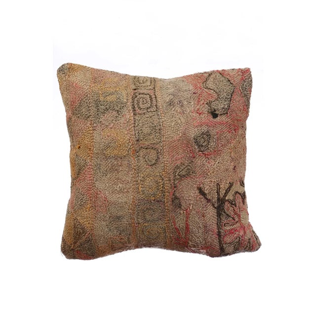 Embroidered Kilim Pillow Cover For Sale - Image 4 of 4