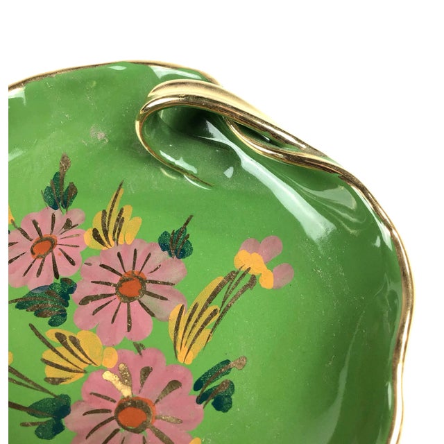 Metal 1960s Art Nouveau Hand Painted Italian Trinket Dishes - a Pair For Sale - Image 7 of 12