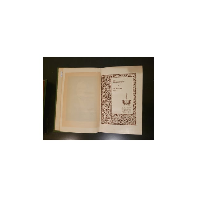 Early 20th Century Vintage Set of Four Sir Walter Scott Green & Gold Clothbound Novels (h.m. Caldwell Company) For Sale - Image 5 of 8