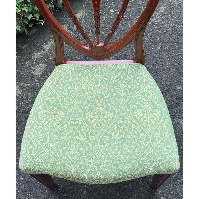Hickory White Shield Back Mahogany Inlaid Dining Chairs - A Pair For Sale - Image 9 of 12