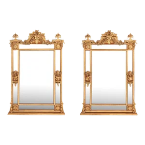Louis XVI Style, Large Wall or Floor Mirrors, Giltwood, Gesso, Europe, 19th C.