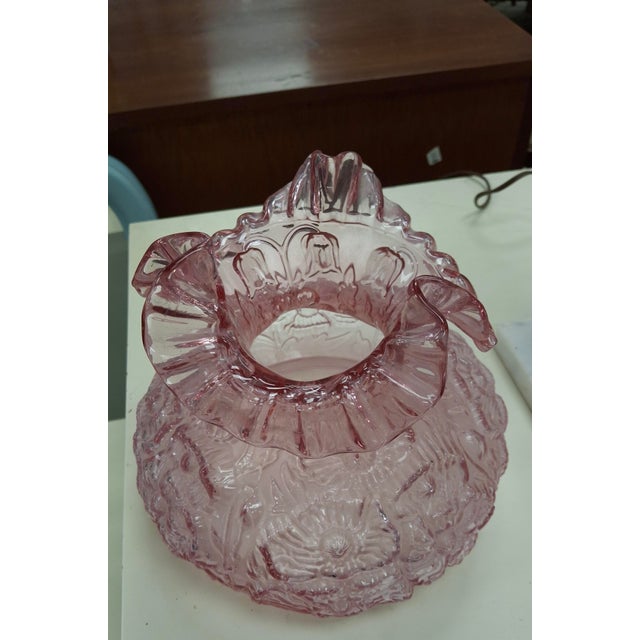 Mid 20th Century Fenton Art Glass and Marble Hurricane Table Lamps - a Pair For Sale In Washington DC - Image 6 of 10