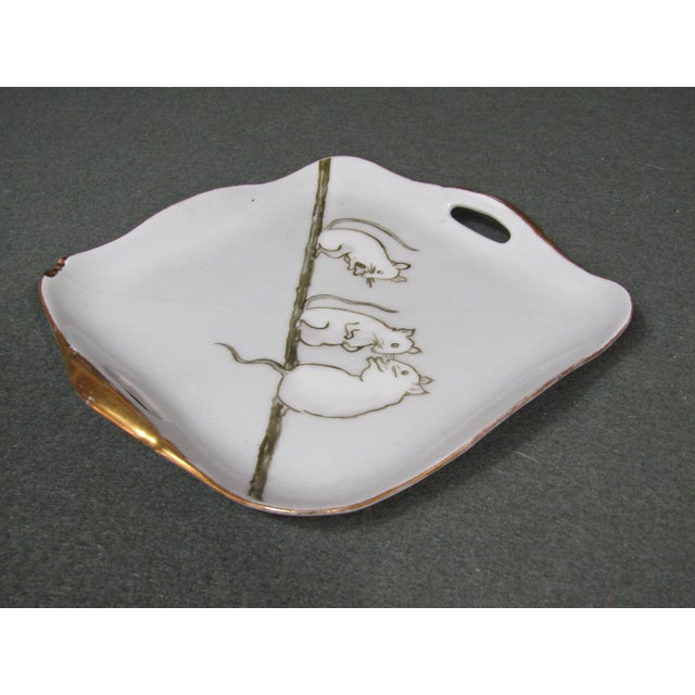 Signed M. Schippel Hand-Painted Mice Handled Plate, c.1910–1930 For Sale In Austin - Image 6 of 11