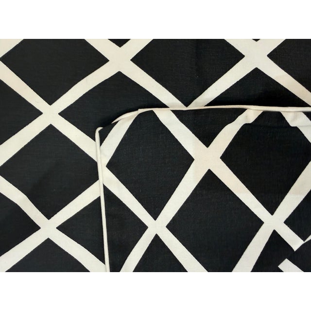 Navy Blue Serena & Lily Lattice Print Pillow Covers, Pair For Sale - Image 8 of 12