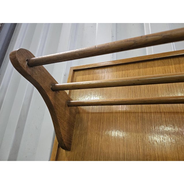 1950s Wooden Wall Coat Hanger with Brass Hangers, 1950 For Sale - Image 5 of 18