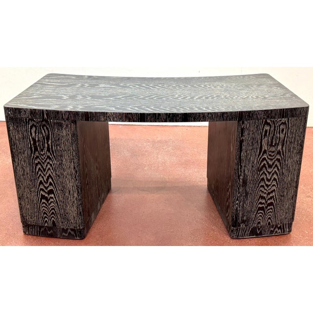 Vintage Cerused Oak Executive Desk, in the Style of James Mont For Sale - Image 18 of 18