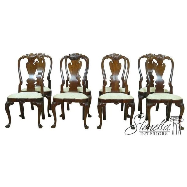 Set of 8 Stickley Colonial Williamsburg Mahogany Dining Room Chairs For Sale - Image 13 of 13