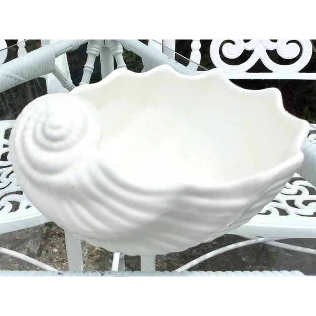 Faux Seashell White Ceramic Bowl For Sale - Image 9 of 9