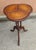 Brown Pair Mid 20th Century Mahogany Pedestal Tooled Leather Clover Top Candle Stands For Sale - Image 8 of 12