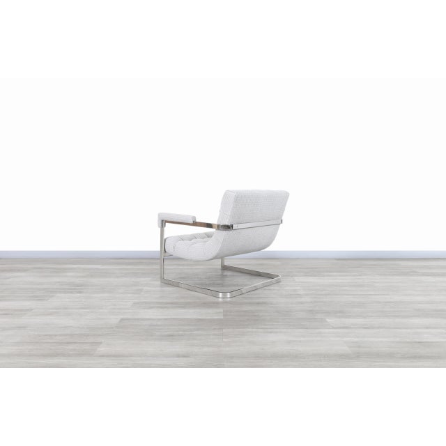 Mid-Century Modern Chrome Scoop Lounge Chairs After Milo Baughman for Thayer Coggin For Sale - Image 9 of 9