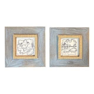 Two Contemporary Original Wayne Cunningham Abstract Drawings - Set of Two For Sale