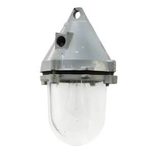 Industrial Clear Glass & Grey Pendant Light