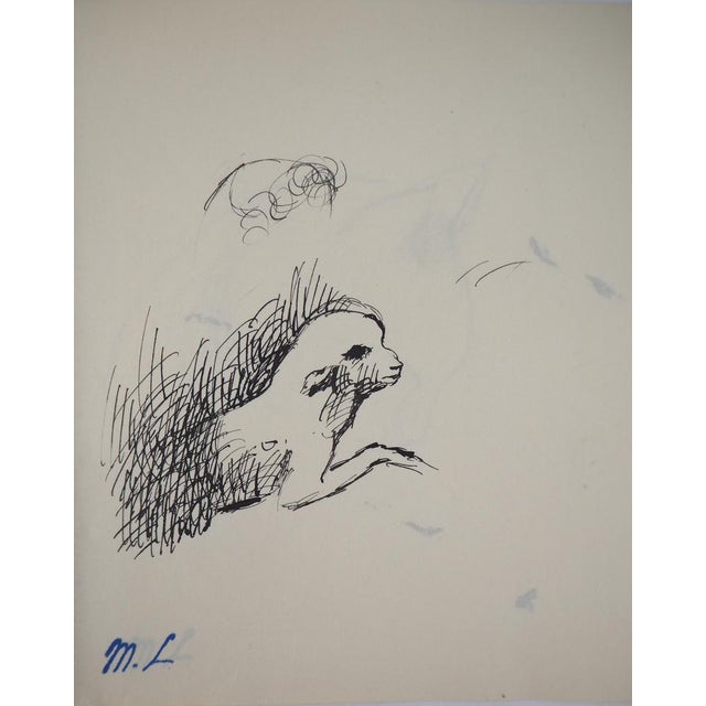Marie LAURENCIN Lamb Original ink drawing Signed with the artist's stamp On paper 13.5 x 14.5 cm Very good condition,...