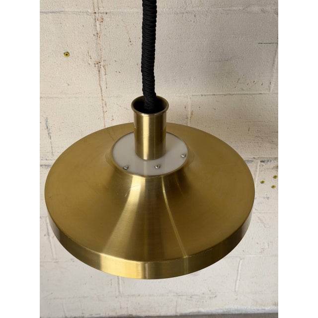 Mid-Century Modern 1970s Mid-Century Modern Brass Pendant Light Fixture Scandinavian Ceiling Lamp For Sale - Image 3 of 10