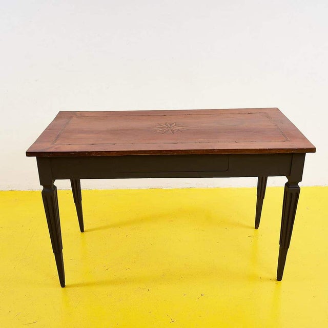 Wood Vintage Inlaid Wooden Table For Sale - Image 7 of 7