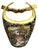 Brass Vintage Chinese Famille Rose Rose Medallion Porcelain Basket Vase Gilt 12" For Sale - Image 8 of 10
