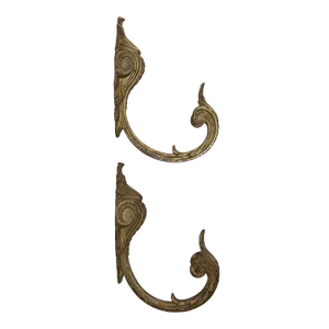 Pair of Louis XIV Baroque Style Gilt Bronze Curtain Hooks or Tie Backs Set of 2