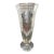 Vintage Sterling Overlay Glass Trumpet Vase Elegant Floral Design 9 3/4” Tall For Sale