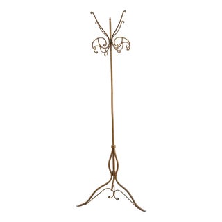 Wrought Iron Coat Hanger with Original Lacquering For Sale