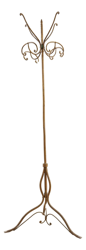 Wrought Iron Coat Hanger with Original Lacquering