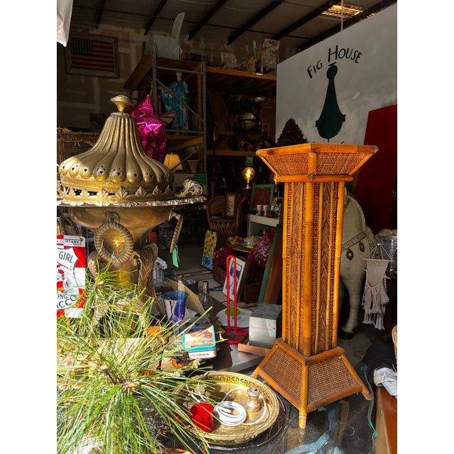 1970s Pair of Bamboo Plant Stand Pillars For Sale In Atlanta - Image 6 of 12