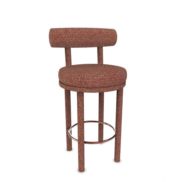 Contemporary Collector Modern Moca Bar Chair in Safire 13 Fabric by Studio Rig For Sale - Image 3 of 7