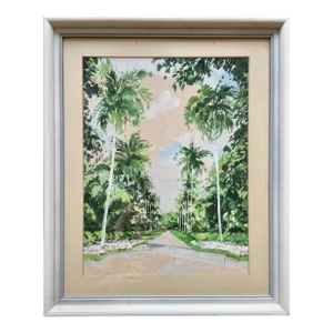 Los Angeles Street View With Palm Trees Original Watercolor by Jeremiah Goodman