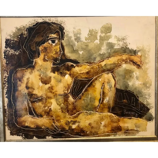 Painting by African - American artist Calvin Waller Burnett (1921 - 2007), a painter and print maker that taught at Boston...