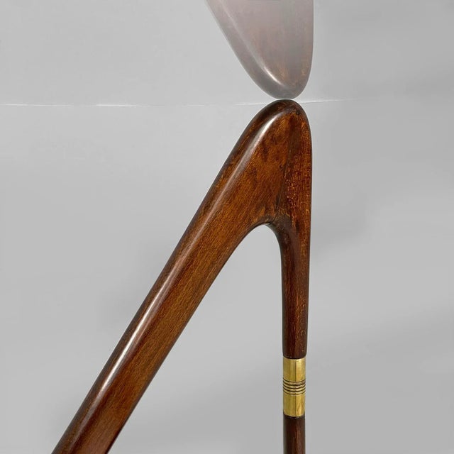 Brown Mid-Century Modern Coffee Table in Glass and Wood, Italy, 1950s For Sale - Image 8 of 15