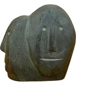 Surrealist Inuit Basalt Sculpture of Two Faces
