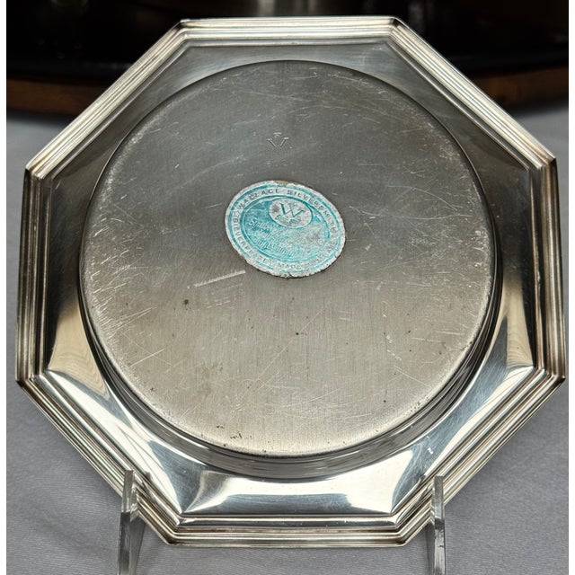 Early 20th Century Wallace Silversmiths Octagonal Art Deco Style Silver Plated Wine Coaster Dish For Sale In Seattle - Image 6 of 12