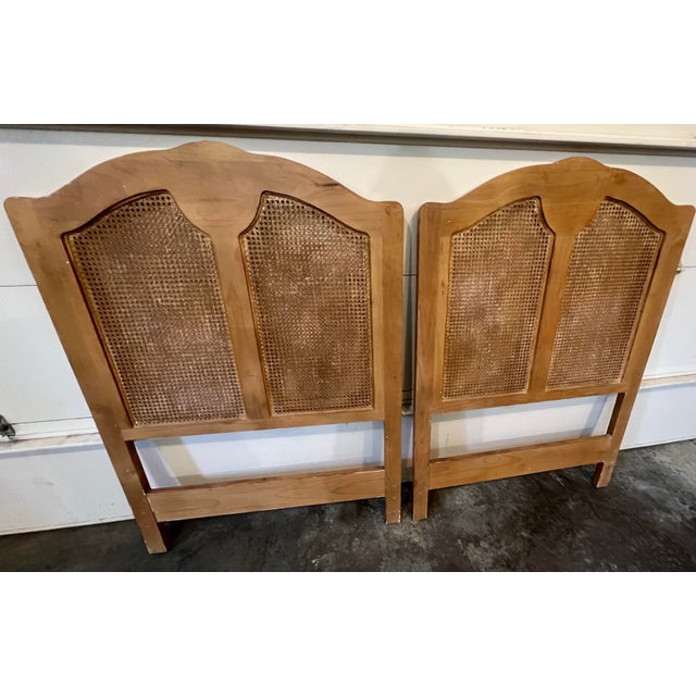 Vintage Caned Pine French Country Twin Headboard a Pair Chairish