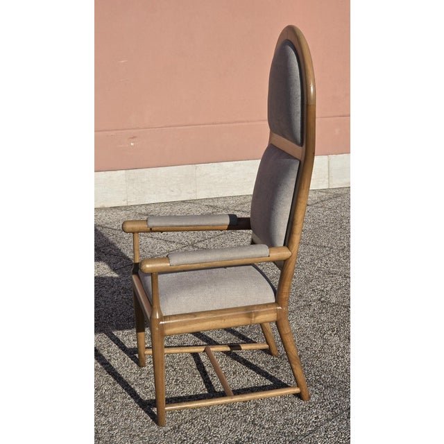 Wood Italian High-Backed Study Chair, 1950s For Sale - Image 7 of 14