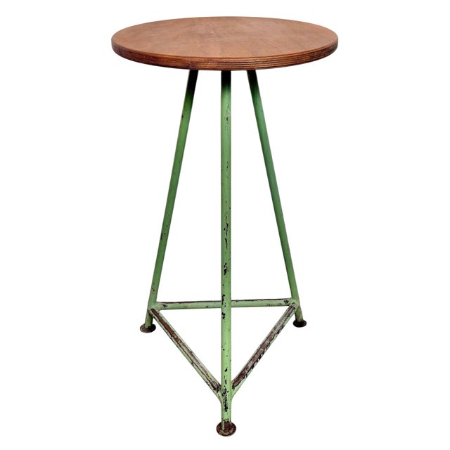 Industrial Green Workshop Stool, 1960s For Sale - Image 15 of 15
