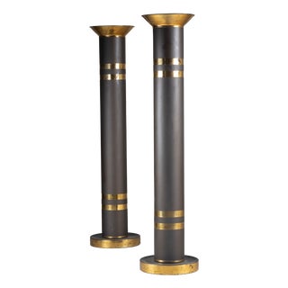 Brass and Metal Planters, 1930s, Set of 2 For Sale