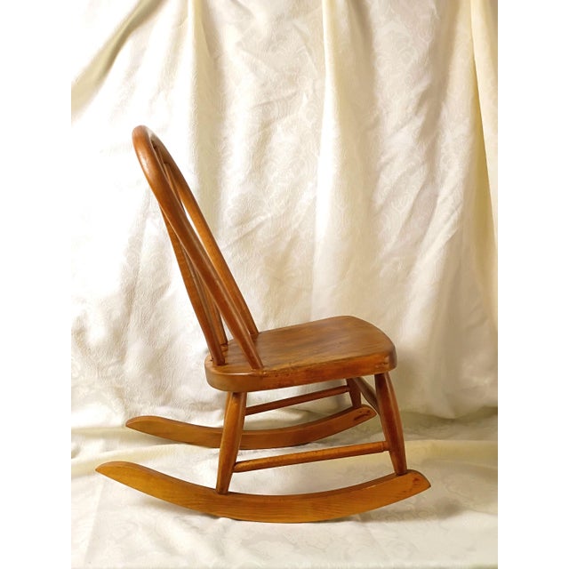 1950s Child Wooden Rocking Chair For Sale - Image 4 of 15