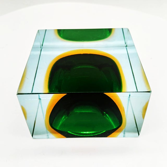 Large Square Ashtray or Catchall in Murano Glass attributed to Flavio Poli for Seguso, 1960s For Sale - Image 7 of 8