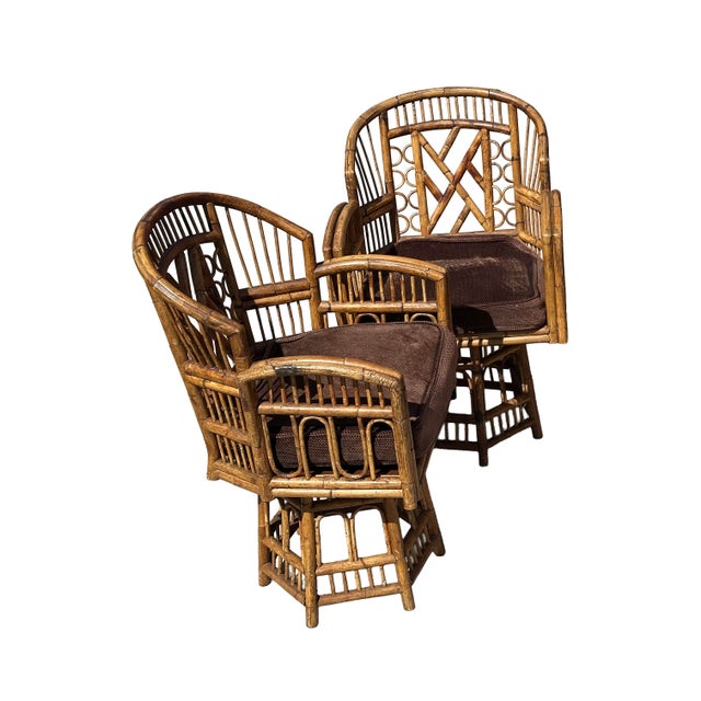 Brighton Pavilion Bamboo Rattan Brighton Pavilion Chairs - Pair For Sale - Image 4 of 7