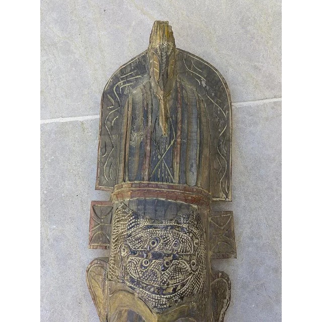 Wood African Mask in Carved Wood, 1950s For Sale - Image 7 of 12