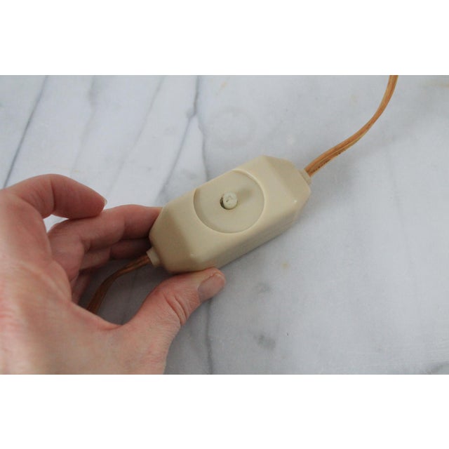 Vintage Hollywood Regency Style Green and Brass Accent Table Lamp W/ Tassel Motif For Sale - Image 12 of 12