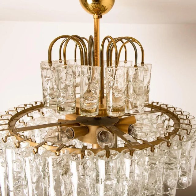 Glass and Brass Chandelier from Doria, 1960 For Sale - Image 16 of 18