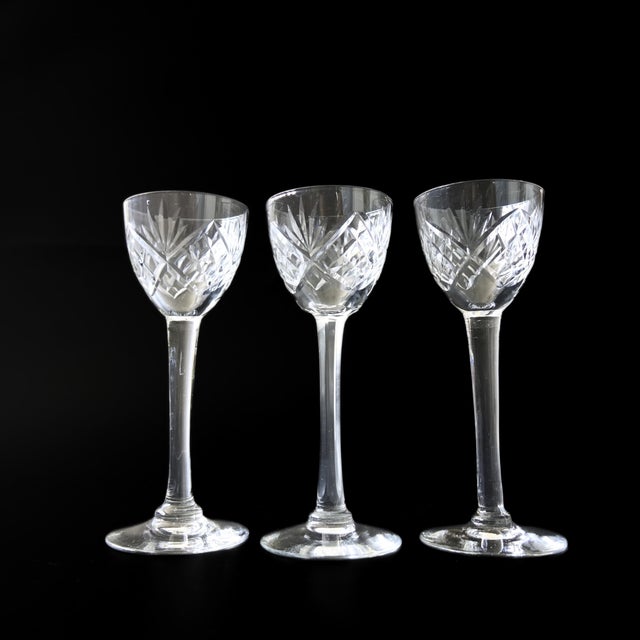 Small Mid-Century Haga Glasses in Crystal from Kosta, Sweden, Set of 6 For Sale - Image 3 of 5