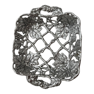 Arthur Court Grapes and Vine Trivet/Pyrex Casserole Holder, 1999 Vintage, Vineyard Decor, 2Qt
